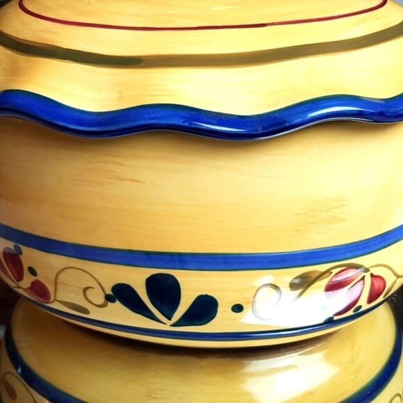 COPY - HOME GARDEN Stoneware Collection Party‎ Hand Painted Casserole Dish - Picture 2 of 9